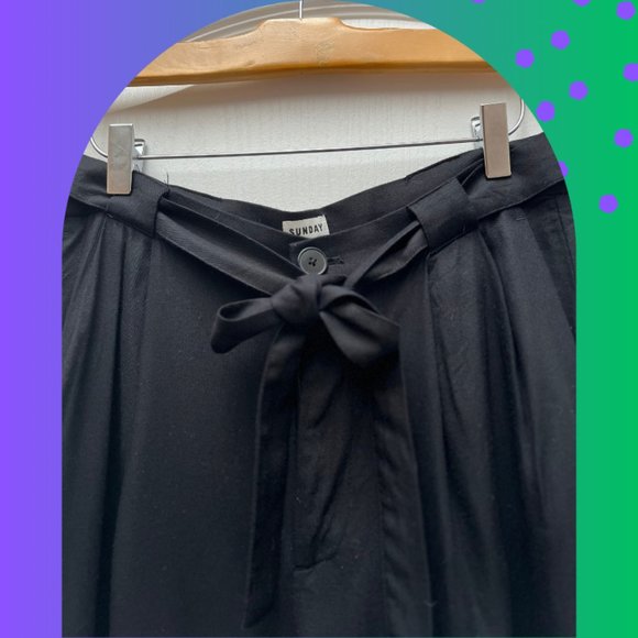 Sunday Best Tie Waist Pants in Black Size 10 - Picture 3 of 3